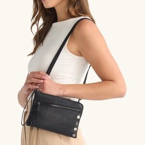 Hammitt Nash Small Black Leather Bag with Gunmetal Hardware - NWT
